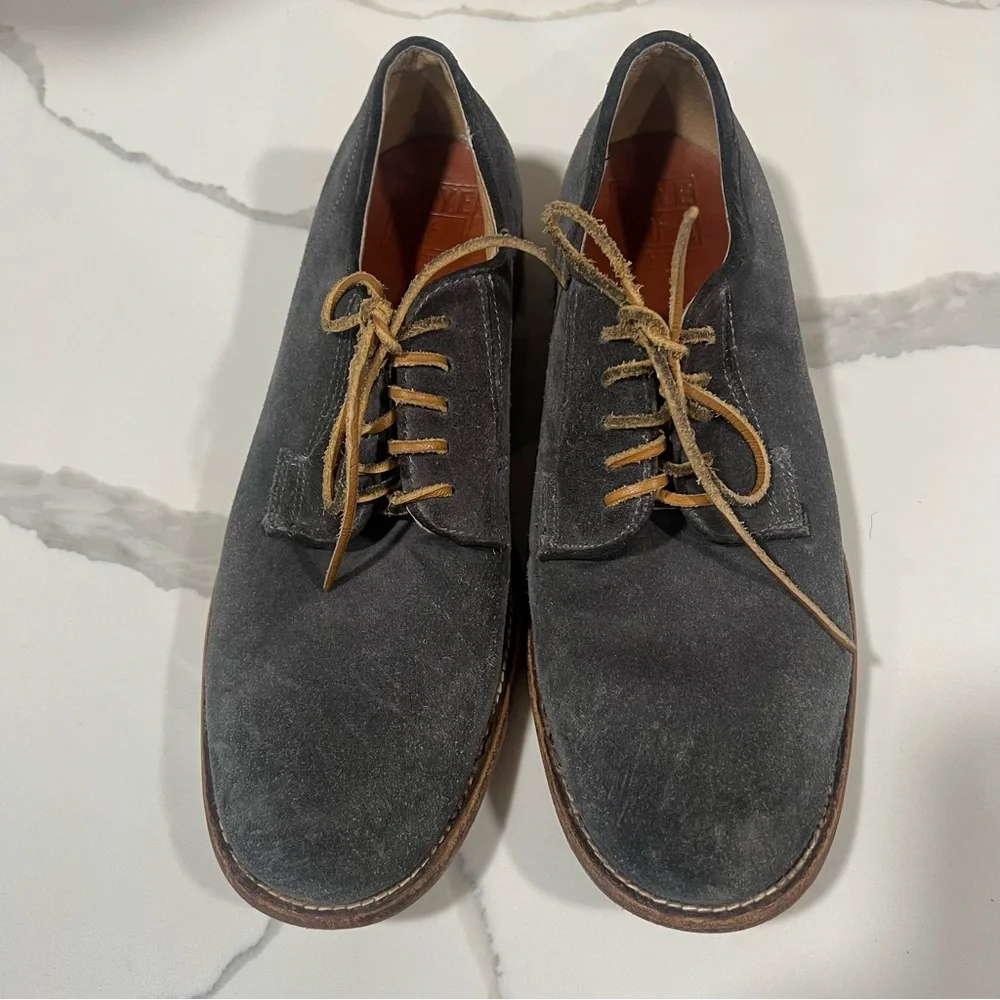 Frye Men's Gray Suede oxford Lace-Up Shoes‎ size 10 D casual dress shoes